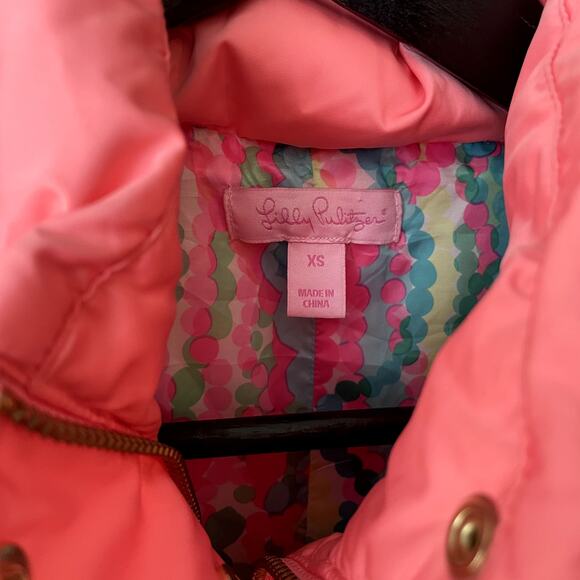 Lilly Pulitzer Puffer Vest Pink Gold Women's Size XS - Picture 3 of 6